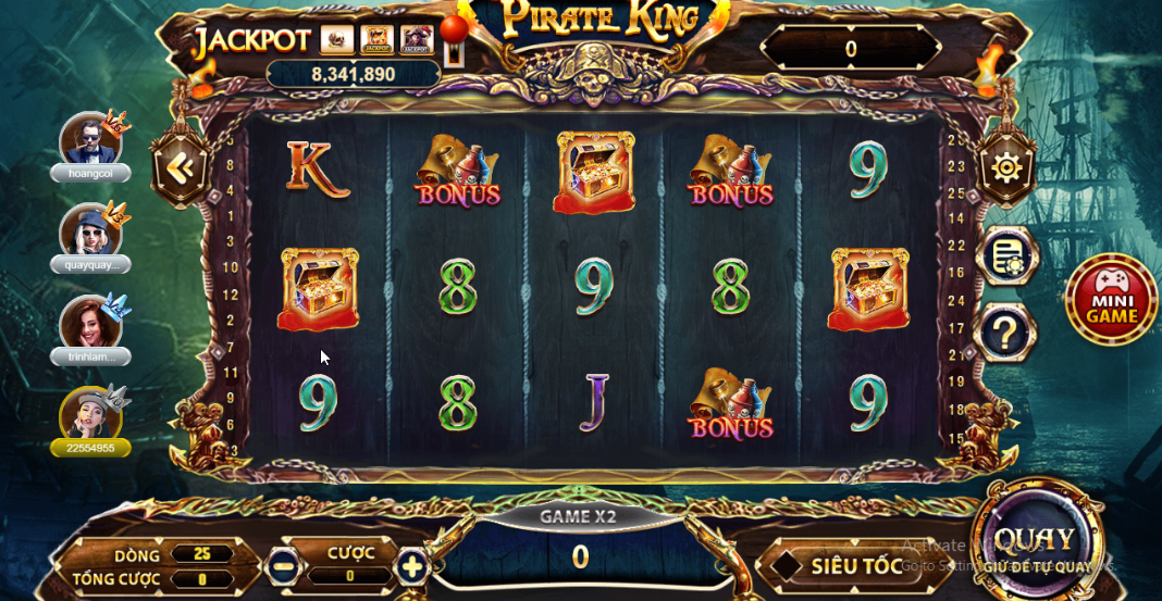 Trải nghiệm Pirate King tại 68 Game Bài.